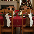 Shyyween 4 Pack Cable Knit Christmas Stockings 18 Inch Farmhouse Large Rustic Neutral Knitted Stockings Ornaments Hanging Xmas Decorations for Family Holiday Party Decor(Stylish Style) - Image 5