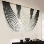 Jakalin Macrame Wall Hanging Black Dip-Dyed Fiber Wall Art 59" Wx35 L - Image 5