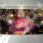 7x16ft Gorgeous Fireworks Garage Door Banner Cover Happy New Year 2026 Photography Backdrop Colorful Blurry Bokeh Fireworks New Year's Eve Celebration Countdown To New Year Banner Party Decor - Image 6