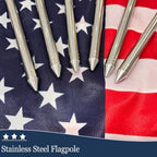 JRED 6 Pack Small American Flags on Stick, 16x24 Inch Handheld US Flag, with Retractable Stainless Steel Pole Safety Spear Top, 4th of July USA 250th Anniversary Decorations - Image 4