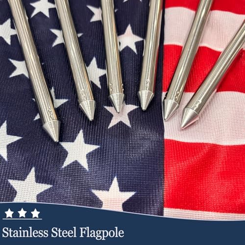 JRED 6 Pack Small American Flags on Stick, 16x24 Inch Handheld US Flag, with Retractable Stainless Steel Pole Safety Spear Top, 4th of July USA 250th Anniversary Decorations - Image 4