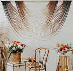 Jakalin Macrame Wall Hanging Large Ombre Dip-Dyed Fiber Art 59" Wx35 L by Jakalin