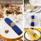 120 Pcs Gold Napkin Rings, Crystal Flower Holders for Holiday Table Setting - Image 6