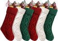 Fesciory Christmas Stockings 6 Pack, 18 Inch Large Cable Knit Xmas Decor by Fesciory