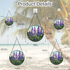 Purple Lupine Flowers Stained Glass Window Hanging Suncatcher Gift 9.8" - Image 6