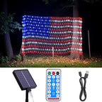 Solar American Flag Lights, 420 LED Flag Net Light Outdoor Waterproof, USA Super Bright Flags Light for 4th of July, Memorial Day, Independence Day, Yard, Garden, Christmas Decorations by ooLALoo