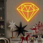 Gold Diamond Neon Sign for Bedroom Wedding Bar Luxury Glamorous Wall Decor - Image 2