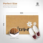 Coir Welcome Mat, Non-Slip, Welcome Daisies, 17 x 29 in - Image 2