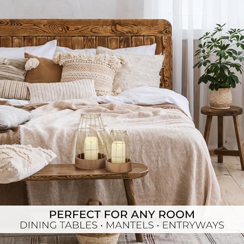 Rustic Farmhouse Lantern Decor Set of 2 - Stylish Decorative Lanterns - Image 6