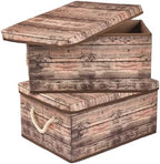 Sorbus Decorative Storage Boxes with Lids, Foldable Organizer (Brown) by Sorbus