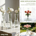 24 Set Glass Bud Vases for Centerpieces Small Clear Flower Vase Modern Decorative Vases Mini Clear Bud Vases Mini Decorative Bulk Vase for Bridal Shower Wedding Birthday Party Dining Table Decor - Image 5
