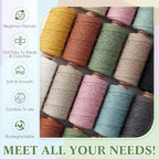 Timgle 20 Rolls Macrame Cord 3 mm X 875 Yards, Morandi Colors - Image 6