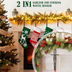 6Pcs Christmas Fireplace Stocking and Garland Hanger Fits 0.5-3.5" Mantle - Image 6