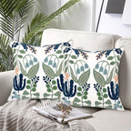 Alysheer Floral Embroidered Throw Pillow Cover 18"x 18" Set of 2 Blue Green - Image 2