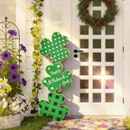 35 Inch St. Patrick’s Day Large Wooden Porch Sign, Shamrock Standing Decor with Rope, Rustic Clover Wood Welcome Sign for Outdoor Indoor Porch Entryway Farmhouse Holiday Decoration by WelcometoLawnIdyll
