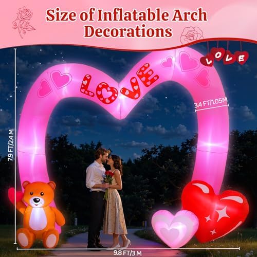 Lewondr 8FT Valentine's Day Inflatable Outdoor Decorations - Image 3