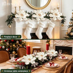 8PCS Large Christmas Magnolia Flowers for Christmas Tree Wreath - Image 5