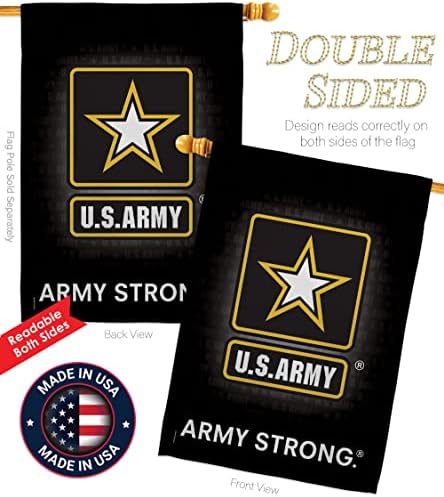 US Army House Flag - Dowel Set Armed Forces Rangers United State American Military Veteran Retire Official - Decoration Banner Small Garden Yard Gift Double-Sided Made In USA 28 X 40 - Image 3