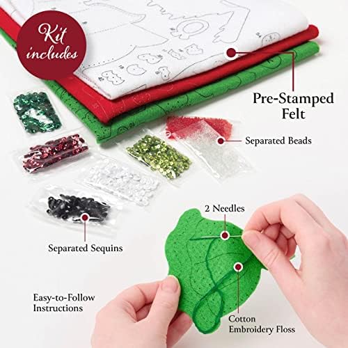 Bucilla Felt Applique Christmas Tree Skirt Making Kit, Jolly Santa, Perfect for DIY Arts and Crafts, 89640E - Image 3