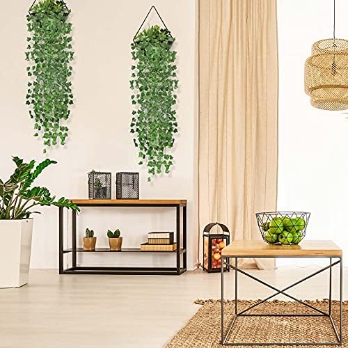 Tecbeauty 72pcs Vines Garland - 496 Feet Artificial Leaves Fence Privacy Screen Green Fake Vines for Room Decor - Greenery Garland for Wall Decorations - Image 7