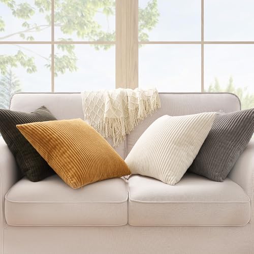 Topfinel Decorative Brown Throw Pillow Covers Cushion Cases, Set of 4 Soft Velvet Modern Double-Sided Designs Terracotta Home Decor ，Fall Style Throw Pillows 26x26 inches - Image 2