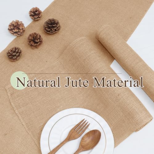 10 Pcs Burlap Table Runners 12" x 71" with Finished Edges - Image 5