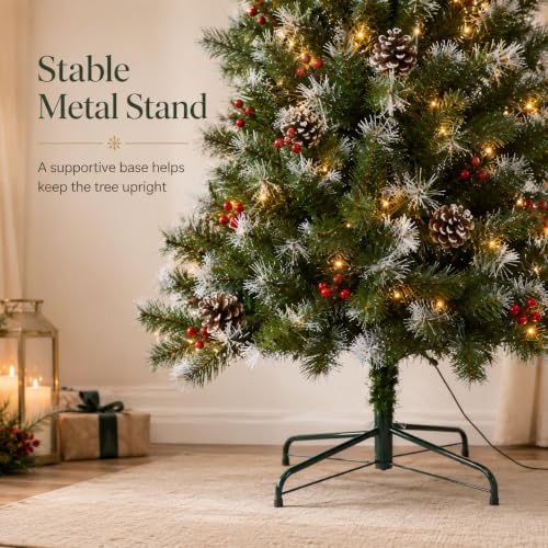 CHILLSUN 6ft Pre-Lit Artificial Christmas Tree with Dual-Color LED Lights - Image 4