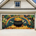 Pot of Gold St. Patrick’s Day Garage Door Banner 7x16FT, Lucky Clover & Rainbow Garage Door Cover, Outdoor Decoration for Yard & Garage on St. Patrick’s Day by ANNAQUEEN