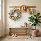 22" Colorful Wildflower Spring Summer Wreath for Front Door Outdoor Décor - Image 2