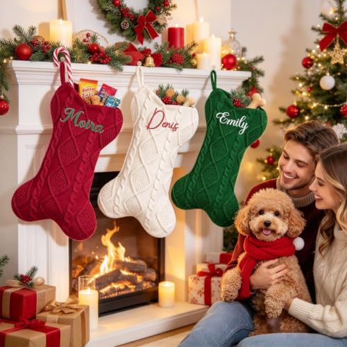 Personalized Dog Christmas Stocking with Embroidered Name - Image 2