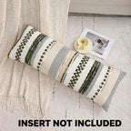 Dark Green Boho Lumbar Throw Pillow Cover 14x36 - Image 4