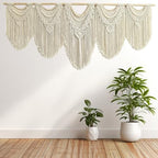 Extral Large macrame wall hanging, 71'' W x 32'' L boho wall art tapestry wall decor for urban entryway,living room,bedroom decor, headboard woven wall art, big fiber art over couch art for Yarn hallway - Image 4