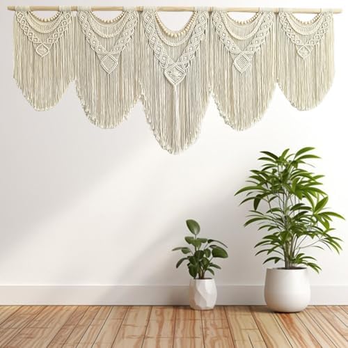 Extral Large macrame wall hanging, 71'' W x 32'' L boho wall art tapestry wall decor for urban entryway,living room,bedroom decor, headboard woven wall art, big fiber art over couch art for Yarn hallway - Image 4