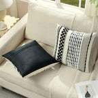 FUTEI 2 Pack Tufted Throw Pillow Covers Covers 50x50 cm,Black+White - Image 4
