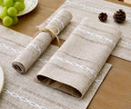 Wracra Cotton Linen Place Mats, Brown Embroidered Placemats Set of 8 - Image 4