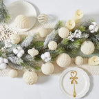 30pcs Velvet Christmas Ball Ornaments, Flocked Shatterproof Christmas Ornaments Hanging Xmas Tree Decorations Set for Home Party Holiday Decor (Multi-Size, Cream) - Image 3