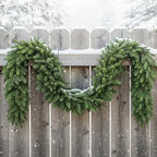 Lyrow 1 Pcs 15 ft Deluxe Thick Christmas Pine Garland Faux Greenery Garland by Lyrow