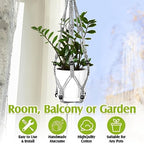 Hoteam 12 Pcs Macrame Plant Hangers Macrame Hanging Planters for Indoor Plants Handmade Boho Hanging Baskets Flower Pots Holder for Outdoor Home Wall Decor - Image 5