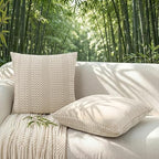 a moment 2 Pack Bamboo Fiber Pillow Covers - Waffle Weave, Ultra Soft & Breathable, Euro Shams Cotton Throw Pillow for Couch, Sofa, Bedroom Living Room 26x26 Inch Beige - Image 3
