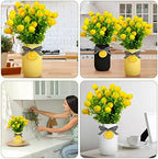 Lyrow 6 Pack Mason Jar Table Centerpiece Faux Christmas Berry Sunflower Lemon and Bell Kitchen Spring Summer Winter Farmhouse Decoration for Home Kitchen Tiered Tray Decoration(Lemon Style) - Image 5