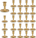 Candlestick Holders Taper Candle Holders, Romadedi Gold Candle Stick Candle Holder for Table Centerpiece, Wedding Reception, Festive Christmas Mantel Decoration or Home Decor, Set of 24 by ROMADEDI