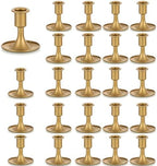 Candlestick Holders Taper Candle Holders, Romadedi Gold Candle Stick Candle Holder for Table Centerpiece, Wedding Reception, Festive Christmas Mantel Decoration or Home Decor, Set of 24 by ROMADEDI