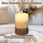 Pillar Candles Vanilla Cupcake Scented Immeiscent Aromatherapy Candle 50+ Hours Clean Burning Long Lasting Mottled Layered Candles for Home Scented SPA Restaurant Set of 3 - Image 5