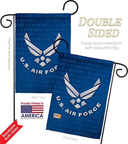US Air Force Garden Flag - Pack Armed Forces USAF United State American Military Veteran Retire Official Support Our Troops - House Decoration Banner Small Yard Gift Double-Sided Imported 13 X 18.5 - Image 3