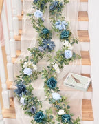 Waipfaru 8.85Ft Flower Garland, Eucalyptus Greenery Garland with Flowers - Image 3