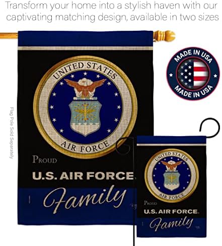 Air Force Proudly Family Burlap Garden Flag - Set with Stand Armed Forces USAF United State American Military Veteran Retire Official - House Banner Small Yard Gift Double-Sided 13 X 18.5 - Image 4