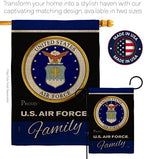 Air Force Proudly Family Burlap Garden Flag - Set Wall Hanger Armed Forces USAF United State American Military Veteran Retire Official - House Banner Small Yard Gift Double-Sided 13 X 18.5 - Image 4
