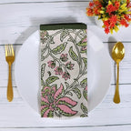 FINGERCRAFT Cloth Napkins Set of 8 Cotton Linen, 20x20 Inch, Summer Block - Image 2