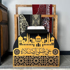 Elegant Wooden Quran Holder & Prayer Mat Holder – Islamic Home Décor, Prayer Rug Organizer, Ramadan & Eid Gift, Decorative Wooden Islamic Accessories, Quran Display Holder for Mosque & Home Gold-Black - Image 7