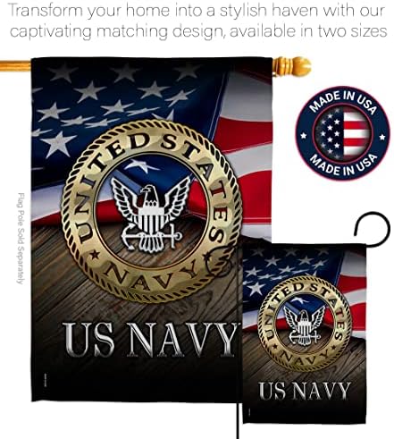 US Navy Garden Flag - Set with Stand Armed Forces USN Seabee United State American Military Veteran Retire Official - House Decoration Banner Small Yard Gift Double-Sided Made in USA 13 X 18.5 - Image 4